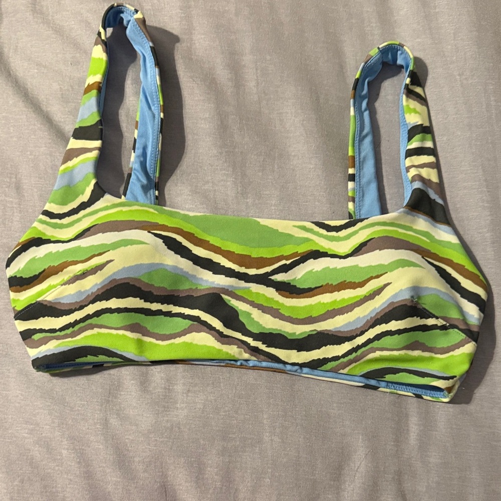 Vibrant Multicolor Patterned Bikini Swim Top